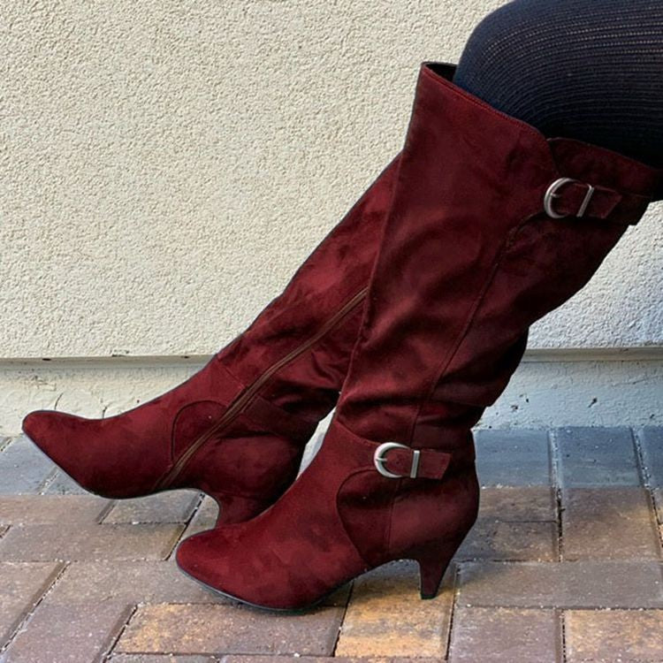 Nuevas Botas Altas de Cuero con Tacón de Aguja para Otoño/Invierno