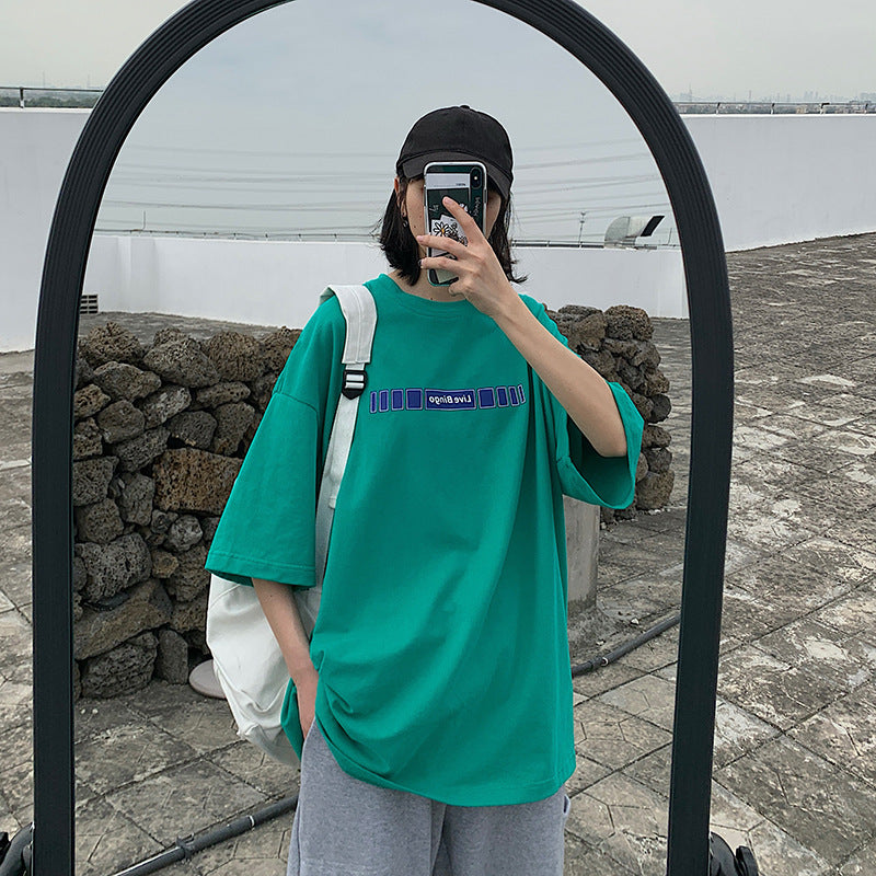 Camiseta de Manga Corta de Algodón para Mujer - Estilo Harajuku