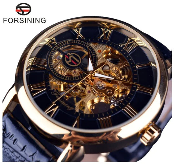 Reloj mecánico para hombre con diseño calado