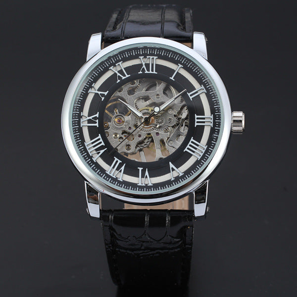 Reloj mecánico automático para hombre con diseño calado