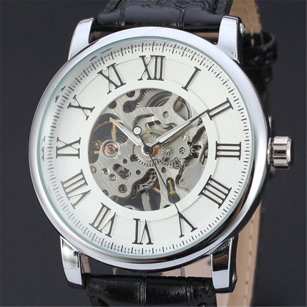 Reloj mecánico automático para hombre con diseño calado