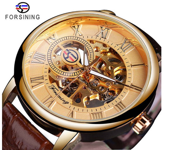 Reloj mecánico para hombre con diseño calado
