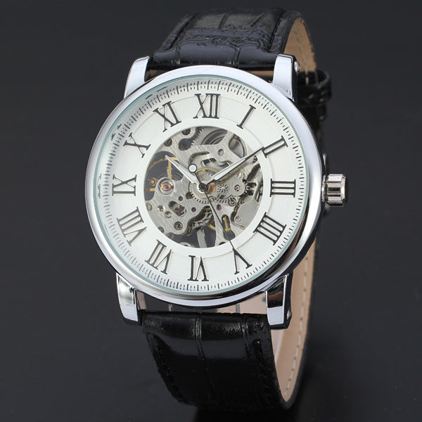 Reloj mecánico automático para hombre con diseño calado