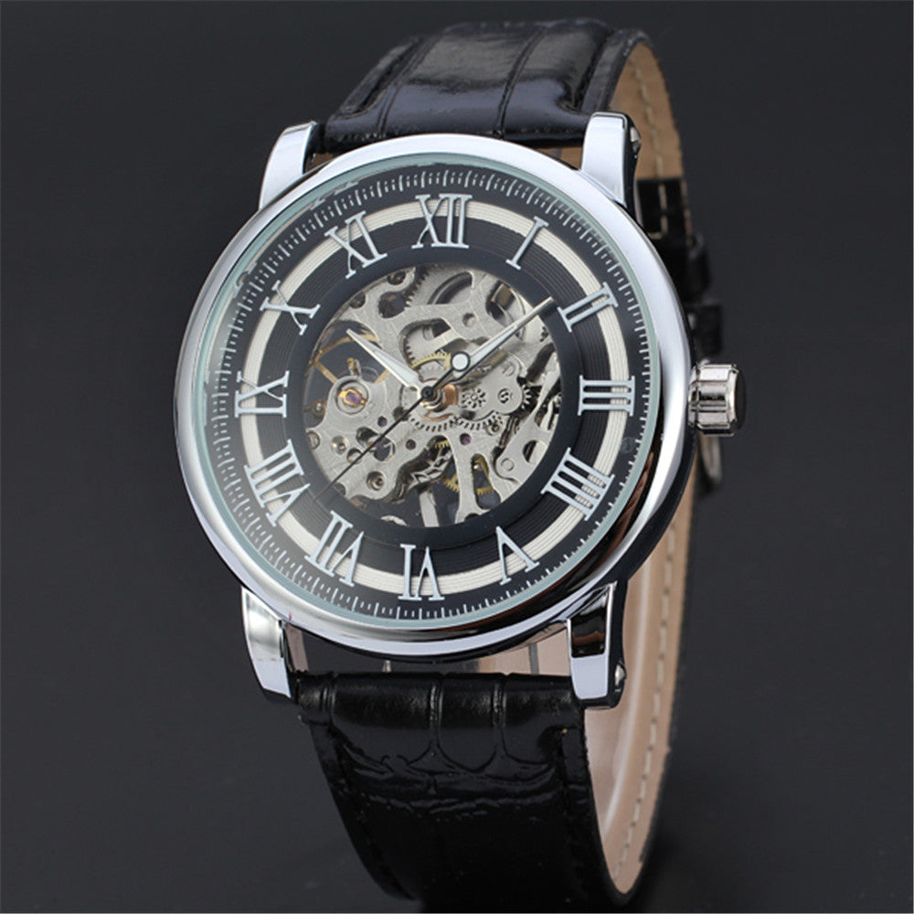 Reloj mecánico automático para hombre con diseño calado